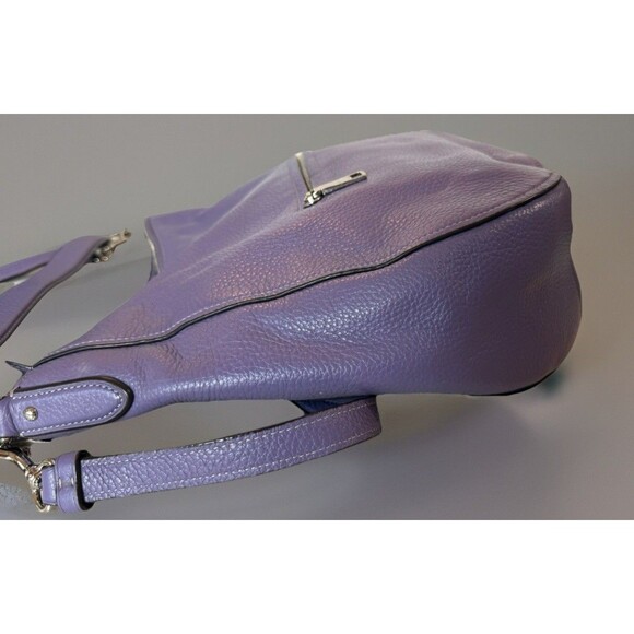 Coach Elle Purple Pebbled Leather Hobo Shoulder Crossbody Strap Bag Autentic - Picture 6 of 13